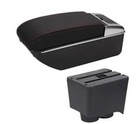 RORVECQ Per VW Per Polo Per Polo 9N 3 Box Bracciolo Auto 2002-2009 Ricambi Retrofit Box Contenitore Accessori Interni Auto(B1 Nero rosso 7USB)