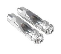 RORVECQ Poggiapiedi Moto Antiscivolo Efficiente Posteriori Appoggiapiedi Motocicletta Puntali Posteriori Filetto Pedali Posteriori Montaggio M8 8mm(Argento)