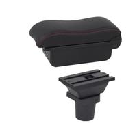 RORVECQ Scatola Bracciolo Centrale Auto Scatola Di Archiviazione Centrale Per Toyota Per Yaris Per Vitz 5 Porte Hatchback 1998-2011 Scatola Bracciolo(B2 red line 3USB)