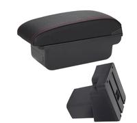 RORVECQ Scatola Di Archiviazione Accessorio Dettagli Interni Per Hyundai Per SOLARIS Per Accent RB Per Solaris Per Verna Scatola Bracciolo Auto 2011-2016(C1 Nero rosso NO USB)
