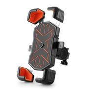 RORVECQ Supporto Telefono Bici 360° Vista Universale Bicyclette Per 4.5-7.2 Pollici Antishock Moto Bracket(Arancia,Handlebar)