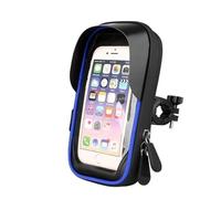 RORVECQ Supporto Telefono Bici Impermeabile 360° Rotabile Touchscreen Cerniera Borsa Manubrio Visiera Pioggia Moto Scooter(Blu,Handblebar)