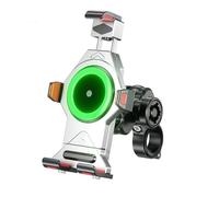 RORVECQ Supporto Telefono Moto Antiurto Impermeabile Carica Wireless 15W Per Manubrio(Argento,With Charger)