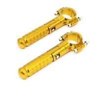 RORVECQ Universale Pedale Freno Moto in Alluminio CNC M8 90° Fissi Pieghevoli Pedale Passeggero Posteriore Anteriore Poggiapiedi Ripiegabile(Oro)
