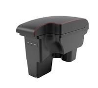 RORVECQ Vanità Bracciolo Pezzi Interni Retrofit Bracciolo Auto Scatola Di Archiviazione Per Toyota Per Hilux(A1 Black red Corium)