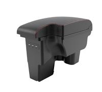 RORVECQ Vanità Bracciolo Pezzi Interni Retrofit Bracciolo Auto Scatola Di Archiviazione Per Toyota Per Hilux(B1 Black red leather)