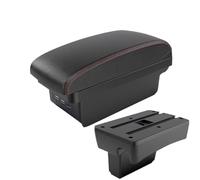 RORVECQ Vanità Bracciolo Scatola Di Immagazzinaggio Dettagli Interni Modificati Per Peugeot 307 I 2001 2002 2003 2004 2005 2006 2007 2008(B1 Nero rosso 3USB)