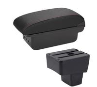 RORVECQ Versione Skyactiv Bracciolo Auto Scatola Di Stoccaggio Accessori Auto Per Mazda CX-3 Bracciolo Retrofit Per Mazda 2(B1 Nero rosso 3USB)