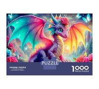 Rosa 1000 Pezzi Gioco Di Puzzle A Rompicapo in Carta Superiore Per Momenti in Famiglia Dragone colorato energico che Fa Anche Una Magnifica Decorazione E Un Regalo Apprezzato 52x38cm/1000pcs