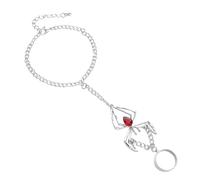 Rosa 4 Braccialetto Piccolo Ciondoli Gioielli gotici, Rettile, schiavo, imbracatura a mano, anello da dito, regolabile, gioielli regalo naturale bracciale classico bracciale, Taglia unica, Zinco alloy