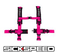 Rosa 4 Punto 2 " Nylon da Corsa Bardatura Spalla Pad Sicurezza Sedile Belt