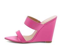 Rosa,40 EU,Sandali con Zeppa Slip-on da Donna, a Punta Aperta, con Zeppa, Eleganti, con Tacco Alto, Due Cinturini, Sandali con Cinturino Posteriore, Scarpe da Spiaggia estive