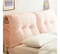 Rosa,59inch/Queen,Cuscino per Testiera Schienale A Farfalla Fissato al Muro,Cuneo Cuscino per Camera da Letto Dormitorio Imbottito Supporto Tabellone con Poggiatesta