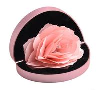 Rosa a forma di cuore per scatola per anelli con sollevatore rotante per fiori progettato per migliorare la presentazione di anelli per fidanzamenti e celebrazioni speciali (rosa)