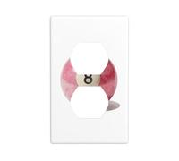 Rosa Acquerello Biliardo Palla Numerato Otto Presa Copertura Interruttore Luce Decorativo 1 Gang Piastra da Parete per Cucina Camera Bagno Dimensioni 7x11.4cm