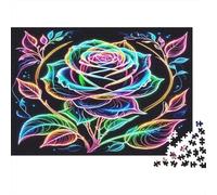 Rosa al neon Puzzles 1000 Pezzi Carta riciclata per adulti Puzzle per adulti Impossibile difficile stimolante Attività divertente per casa Ottima idea regalo 38x26cm/1000pcs
