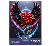 Rosa Alata Nera 1000 Pezzi Adulti Puzzle Bambini Intrattenimento Gioco Di Sfida Antistress Giocattolo 52x38cm/1000pcs