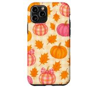 Rosa & Arancione Plaid Zucca Carino Autunno Ragazza Ringraziamento Custodia per iPhone 11 Pro