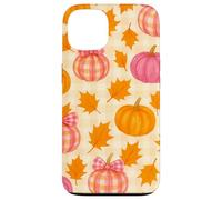 Rosa & Arancione Plaid Zucca Carino Autunno Ragazza Ringraziamento Custodia per iPhone 13