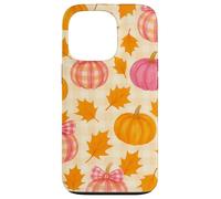 Rosa & Arancione Plaid Zucca Carino Autunno Ragazza Ringraziamento Custodia per iPhone 13 Pro