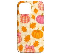 Rosa & Arancione Plaid Zucca Carino Autunno Ragazza Ringraziamento Custodia per iPhone 16 Pro Max