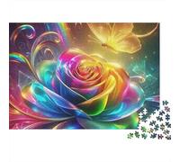 Rosa Arcobaleno Puzzle per Adulti Puzzle 1000 Pezzi Carta Farfalla Colorata Puzzle per Famiglia Relax Regalo 38x26cm/1000pcs