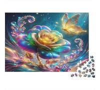 rosa arcobalenoPuzzle Classico 1000 Pezzi Cartone Riciclato Farfalla d'oro Allenamento Cognitivo Anziani, Attività Indoor, Regalo Compleanno 38x26cm/1000pcs