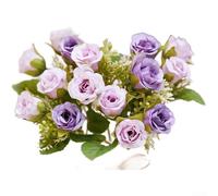 Rosa artificiale di melograno in seta, per soggiorno, camera da letto, sala da pranzo, banchetti di nozze (viola)