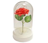 Rosa Artificiale Luce Fino Fiore IN Vetro Cupola Decorazione Valentines Day Gift
