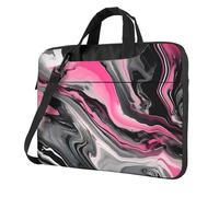 Rosa Astratto Marmo Grigio Stampa Artistica Conveniente Laptop Borse Elegante E Protettivo Computer Bag Style Unico, Nero , 13 inch