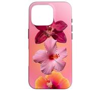 Rosa Aura Gradiente Hibiscus Fiore Estetica Custodia per iPhone 16 Pro