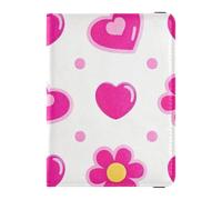 Rosa Bellissimi Fiori Amore Pelle Impermeabile Porta Passaporto Per Viaggi Portafoglio Combo Viaggio Passaporto Portafoglio da Donna Impermeabile, Rosa Bellissimi Fiori Amore, Taglia unica, Amore di