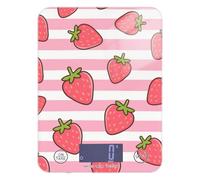 Rosa Bianco A Righe Frutta Fragola Panettieri Bilancia Alimentare per Dieta 12 lb/1 Oz, 5kg/5g Bilancia Digitale Cucina con 4 Unità per (Utente) (Utente) báscula para pesar comida