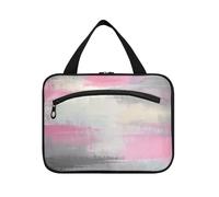Rosa Bianco Grigio Inchiostro Arte Pittura Appeso Trucco Borsa da Viaggio con Gancio, Designer Borsa Espandibile con Scomparti per Crociere Viaggi Crociere bolso de Mano para Hombre L