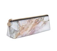 Rosa Bianco Marmo Modello Stampa Triangolo In Pelle Cancelleria Bag -Cosmetic Bag, bianco, Taglia unica, Organizer per borse