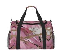 Rosa Bianco Marmo Modello Stampa Weekender Pernottamento Carry On Bag Duffel Bag per Viaggio Donne Uomini Palestra Bagagli Borsa Carry on, Nero , Taglia unica