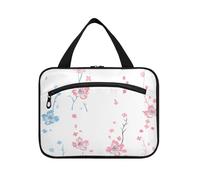 Rosa Blu Cherry Blossom Hanging Kit da viaggio per gli uomini con gancio, Designer Unisex Kit da barba per Viaggio Essentials per le Donne Toilet bolsos para Hombre L