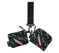 Rosa Blu e Bianco Modelli Astratti Custodie per Carte da Donna Porta Cambio Titolari di Carta d'identità Portatile Sottile Protettivo con Cinturino da Polso per Donna 2 P, Modelli astratti rosa, blu e