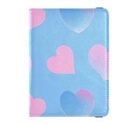 Rosa Blu Gradiente Valentine Amore Cuoio decorativo porta passaporto per il viaggio Portafoglio Combo Passaporto Della Copertura Del Titolare Del Raccoglitore Custodia Impermeabile, Rosa blu gradiente