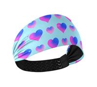 Rosa Blu Gradiente Valentine Love Moisture Wicking fascia titolare Elastici fasce per il sudore per le donne per il lavaggio viso make up tennis accessori para cabello de mujer