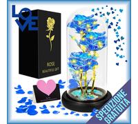 Rosa BLU La Bella E La Bestia Rosa San Valentino idea confezione regalo