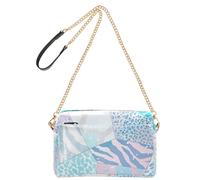 Rosa Blu Marmo Leopard Print Piccole Borse A Tracolla Per Le Donne In Pelle Vegana Cross Body Borse Zip Lady Shoulder Borse
