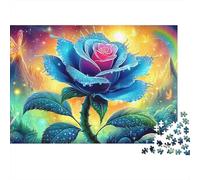 Rosa Blu Puzzle per Adulti Puzzle 1000 Pezzi Sfondo Fantasioso Gioco di Puzzle 1000 Pezzi Relax Arredo Regalo 52x38cm/1000pcs