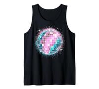 Rosa Blu Retro 80s 90s Y2K Disco Ball Print Canotta