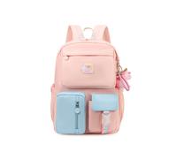 (Rosa Blu) Zaino resistente e comodo che non irrita la colonna vertebrale per giovani studenti, ragazzi