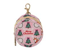 Rosa Buon Albero di Natale e Fox Baby Ciucci Holder Case con Cerniera e Clip Portafoglio Portamonete, Tutto Storage Pouch contenedor para chupones de Bebes