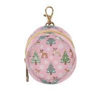 Rosa Buon Natale Orso e Coniglio Dots Neonato Ragazza Ciuccio Custodia di Immagazzinaggio Portatile Cambiamento Borsa Portachiavi, Neutro Baby Items estuche para chupones