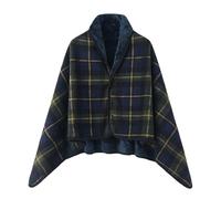 Rosa cane invernale multifunzionale doppio strato in pile corallo da donna resistente freddo e caldo a quadri scialle interni ombreggiatura triangolare, Il Noirish Verde, A