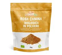 Rosa Canina Cruda Biologica in Polvere 1Kg. Naturale e Pura da Bacche di Rosa Canina Bio, Cinorrodo macinato intero. Ricca di Vitamina C, ideale per Infusi, Tisane e Frullati. NaturaleBio