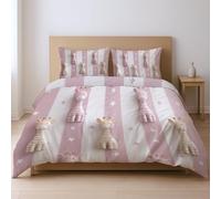 Rosa Carino Caldo Infantile Morbido Decorativo Biancheria Da Letto Superiore Parure CopriPiumino Con Cerniera Adatto Ai Giovani 260 x 240cm Set Da Tre Pezzi